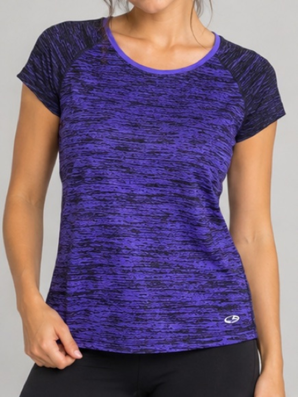 Champion Purple & Black Short Sleeve Active Tee